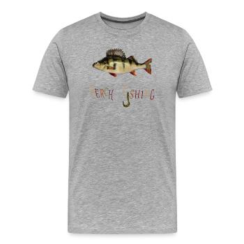 Pêcheur à la perche - T-shirt bio Premium Homme - gris chiné - Devant - Damien (186cm)