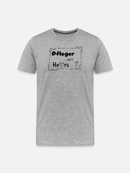 Caregiver with heart - Men's Premium Organic T-Shirt - heather grey