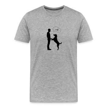 Hundefreund - Männer Premium Bio T-Shirt - Grau meliert - Vorne - Damien (186cm)