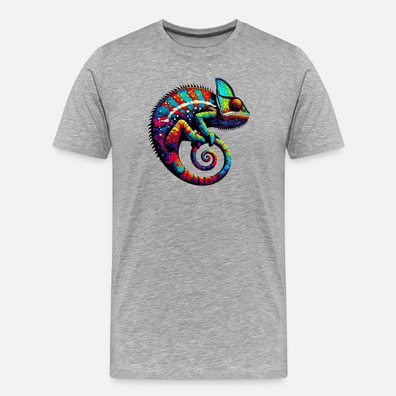 Chamäleon - Männer Premium Bio T-Shirt - Grau meliert