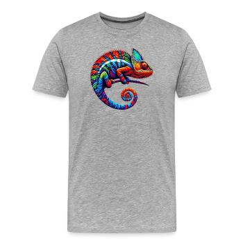 Chameleon - Men's Premium Organic T-Shirt - heather grey - Front - Damien (186cm)