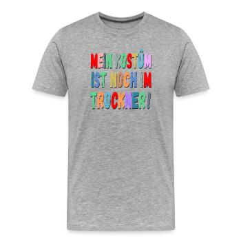 Karneval Fasching Rosenmontag Sprüche - Männer Premium Bio T-Shirt - Grau meliert - Vorne - Damien (186cm)