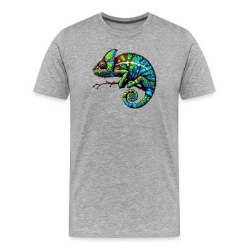 Chameleon - Men's Premium Organic T-Shirt - heather grey - Front - Damien (186cm)