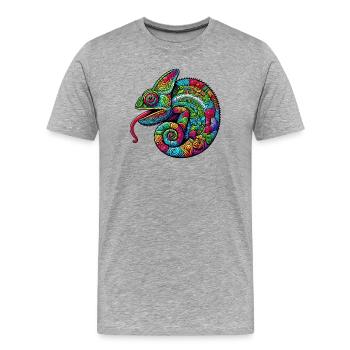 Caméléon - T-shirt bio Premium Homme - gris chiné - Devant - Damien (186cm)