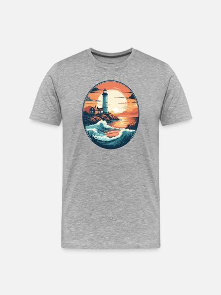Phare côtier - T-shirt bio Premium Homme - gris chiné