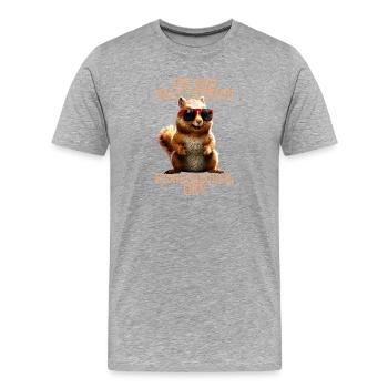 Écureuil J’aime bien les écureuils - T-shirt bio Premium Homme - gris chiné - Devant - Damien (186cm)
