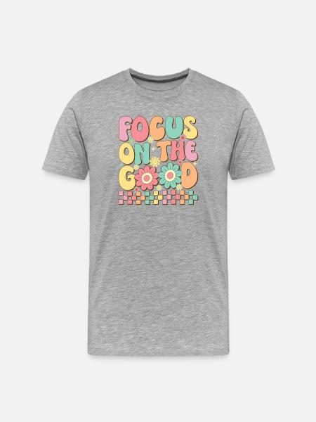 Focus On The Good - Men's Premium Organic T-Shirt - heather grey