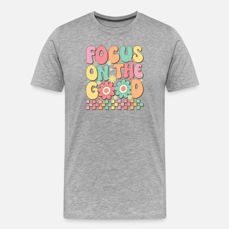 Fokus auf das Gute - Männer Premium Bio T-Shirt - Grau meliert