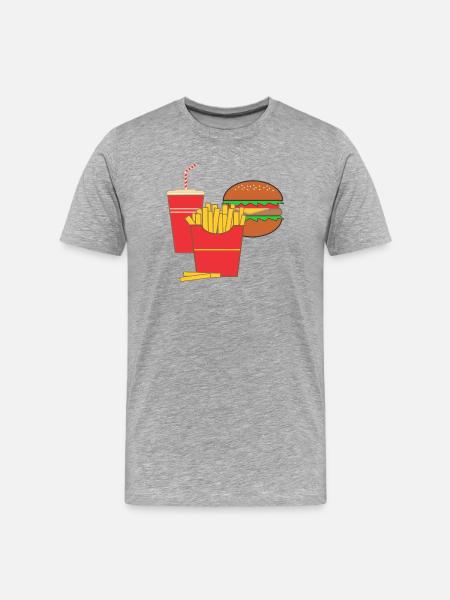 Chip shop logo 'fast food' - Men's Premium Organic T-Shirt - heather grey