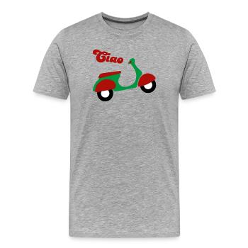 Scooter Ciao Italy Holiday Joie de vivre Fan happy - Men's Premium Organic T-Shirt - heather grey - Front - Damien (186cm)