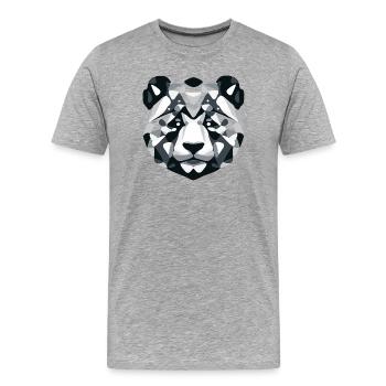 Geometric Panda Monochrome - Men's Premium Organic T-Shirt - heather grey - Front - Damien (186cm)