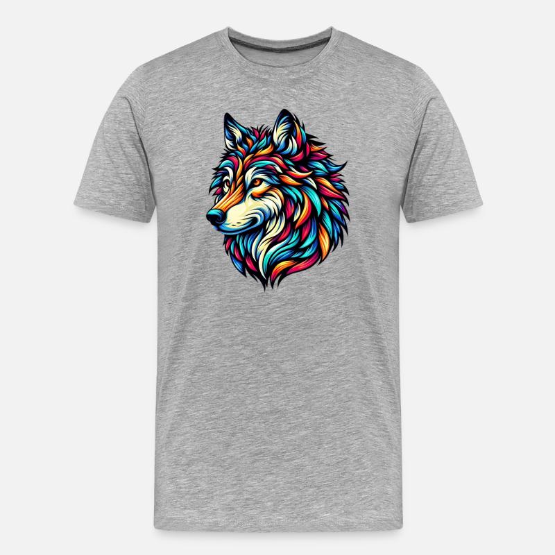 Loup - T-shirt bio Premium Homme - gris chiné