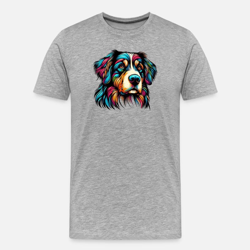 Berner Schweizer Sennenhund Grosser Schäferhund - Männer Premium Bio T-Shirt - Grau meliert