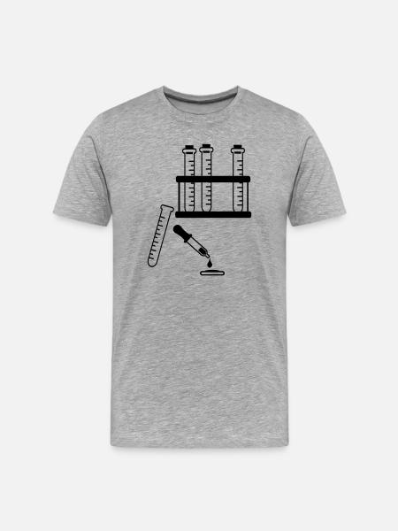 Test tubes and pipette - Men's Premium Organic T-Shirt - heather grey