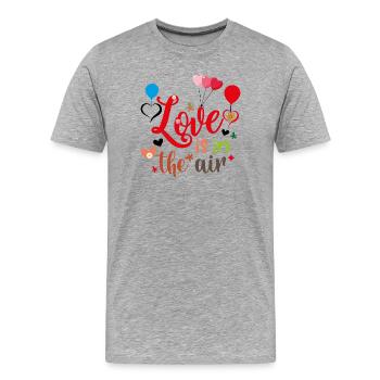love is in the air - Men's Premium Organic T-Shirt - heather grey - Front - Damien (186cm)