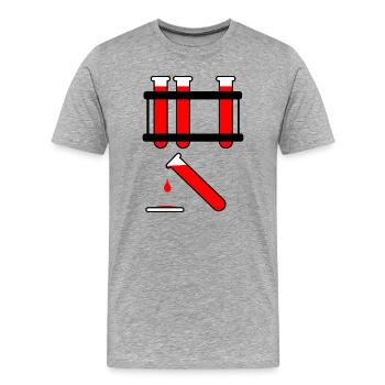 Blood test - Men's Premium Organic T-Shirt - heather grey - Front - Damien (186cm)