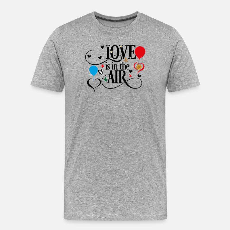 Liebe liegt in der Luft - Männer Premium Bio T-Shirt - Grau meliert