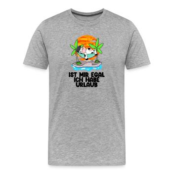 Urlaub Ferien Frei Kuh - Männer Premium Bio T-Shirt - Grau meliert - Vorne - Damien (186cm)