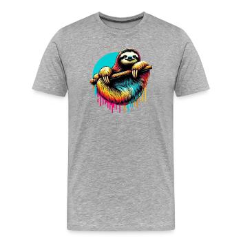 Paresse - T-shirt bio Premium Homme - gris chiné - Devant - Damien (186cm)