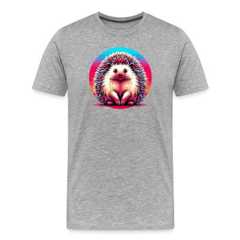 Hérisson - T-shirt bio Premium Homme - gris chiné - Devant - Damien (186cm)