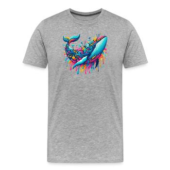 Baleine - T-shirt bio Premium Homme - gris chiné - Devant - Damien (186cm)