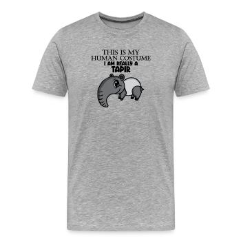 Dicton Tapire de Tapir - T-shirt bio Premium Homme - gris chiné - Devant - Damien (186cm)