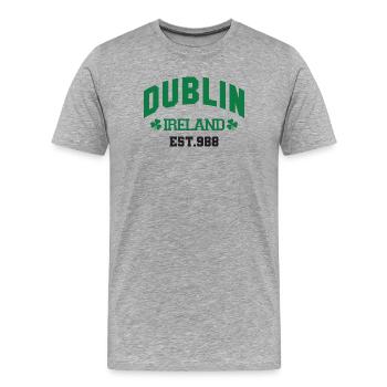 Dublin - Ireland - Men's Premium Organic T-Shirt - heather grey - Front - Damien (186cm)