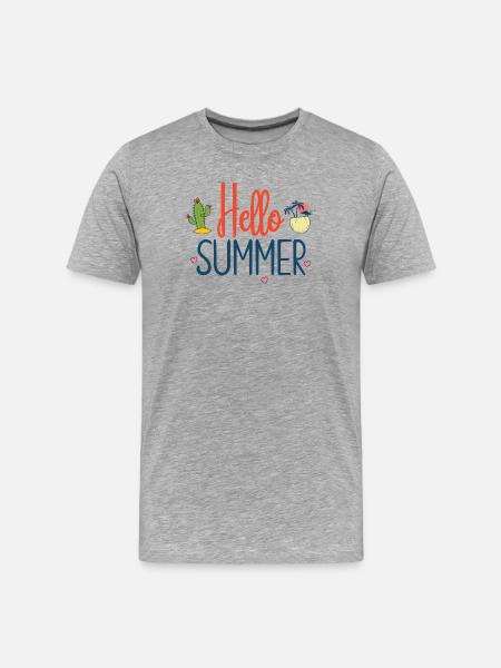 Hello Summer - Men's Premium Organic T-Shirt - heather grey
