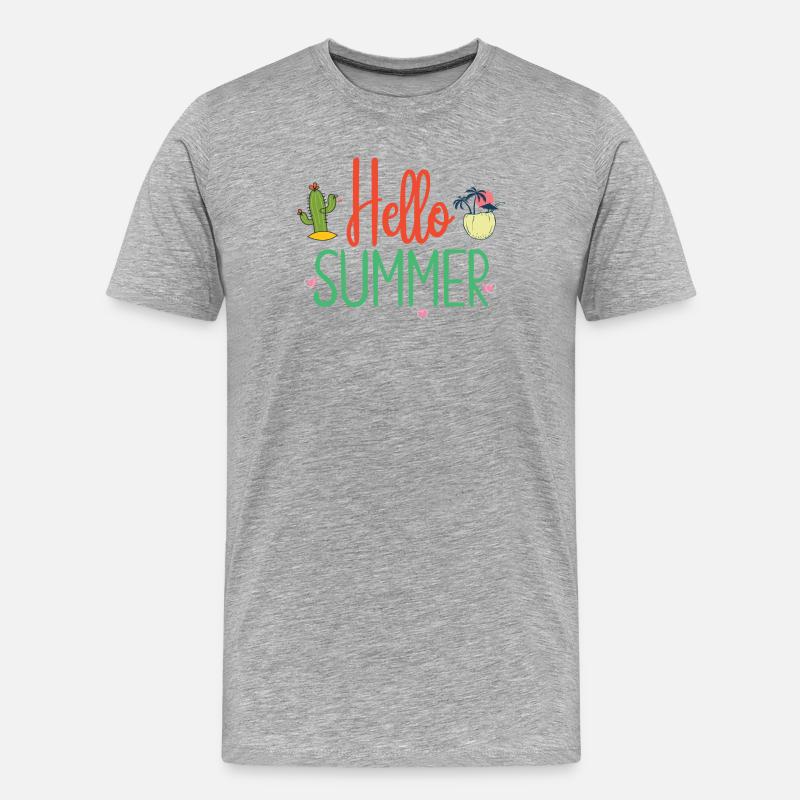 Hello Summer - Men's Premium Organic T-Shirt - heather grey