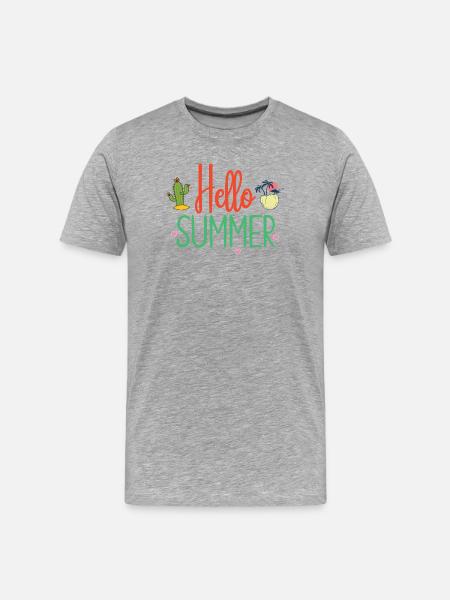 Hello Summer - Men's Premium Organic T-Shirt - heather grey