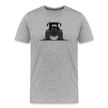 Traktor durch Schlamm - Männer Premium Bio T-Shirt - Grau meliert - Vorne - Damien (186cm)