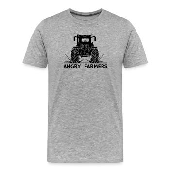 Tractor protest Angry farmers - Men's Premium Organic T-Shirt - heather grey - Front - Damien (186cm)