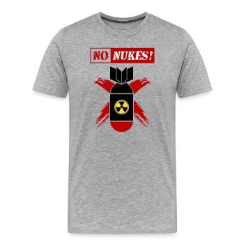KEINE NUKES | Anti-Atomwaffen! - Männer Premium Bio T-Shirt - Grau meliert - Vorne - Damien (186cm)