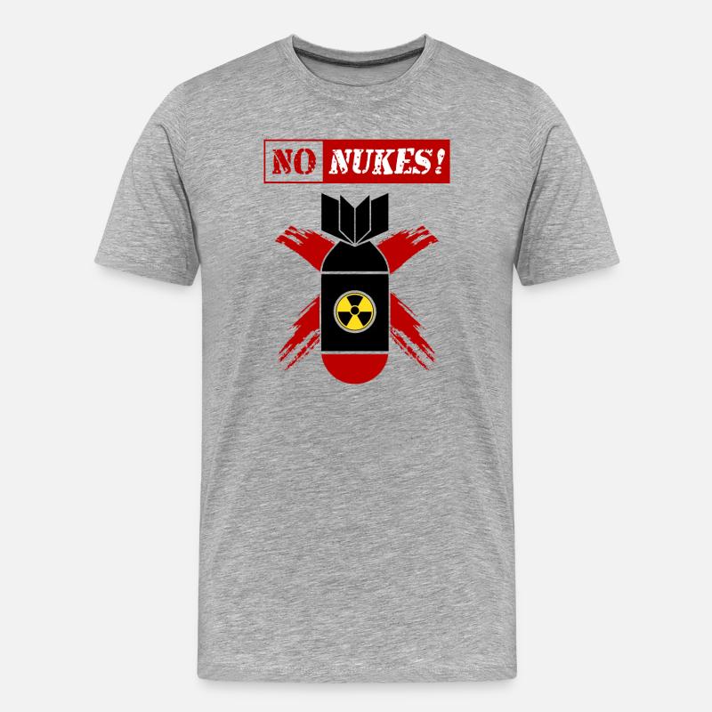 NO NUKES | Anti-nuclear weapon! - Men's Premium Organic T-Shirt - heather grey