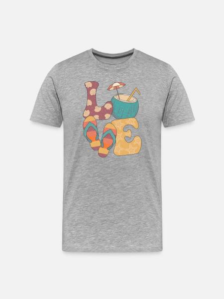 Summer Love - Men's Premium Organic T-Shirt - heather grey