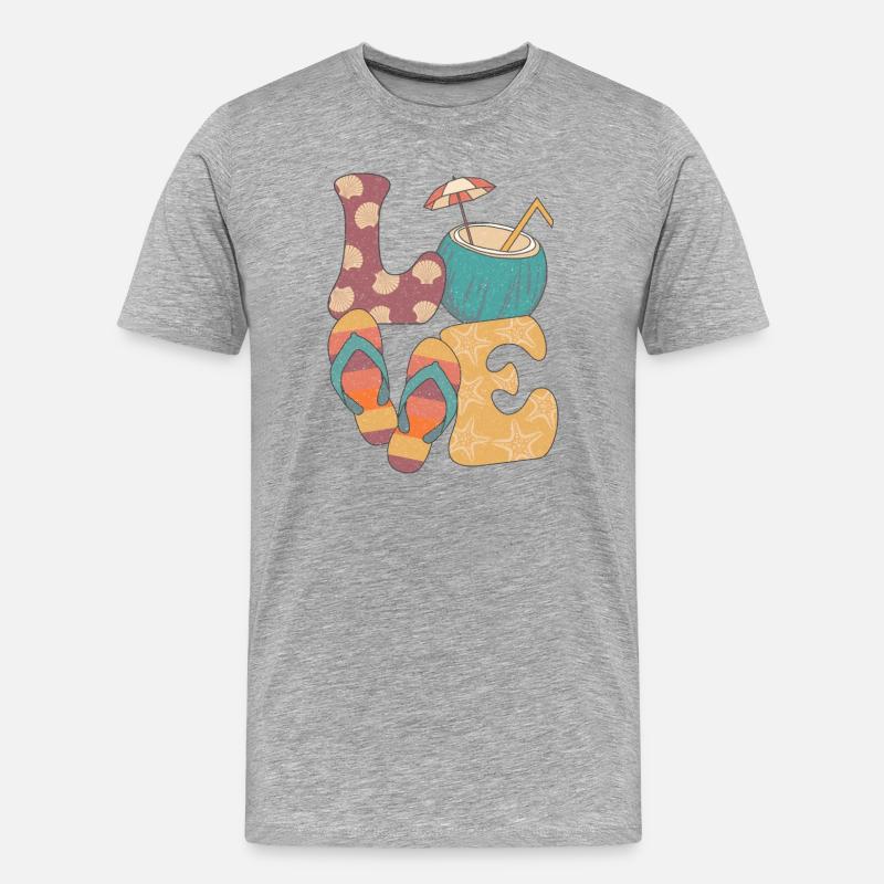 Sommerliche Liebe - Männer Premium Bio T-Shirt - Grau meliert
