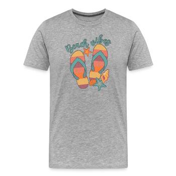 Ambiance de plage - T-shirt bio Premium Homme - gris chiné - Devant - Damien (186cm)