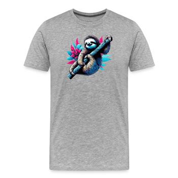 Paresse - T-shirt bio Premium Homme - gris chiné - Devant - Damien (186cm)