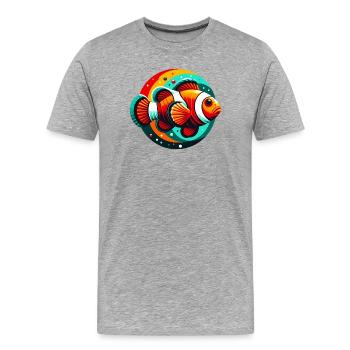 Clownfisch - Männer Premium Bio T-Shirt - Grau meliert - Vorne - Damien (186cm)