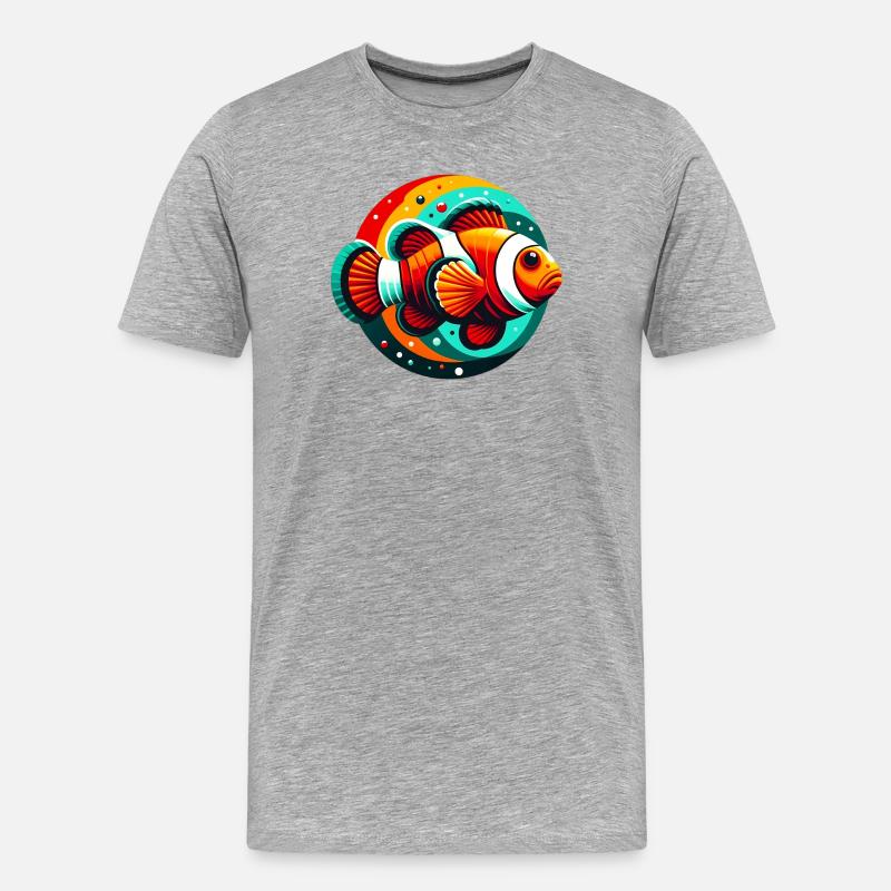 Clownfisch - Männer Premium Bio T-Shirt - Grau meliert