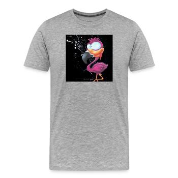 Flymingo (Mouche-mouche) - T-shirt bio Premium Homme - gris chiné - Devant - Damien (186cm)