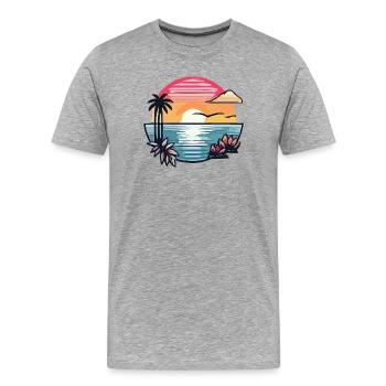 Été - T-shirt bio Premium Homme - gris chiné - Devant - Damien (186cm)