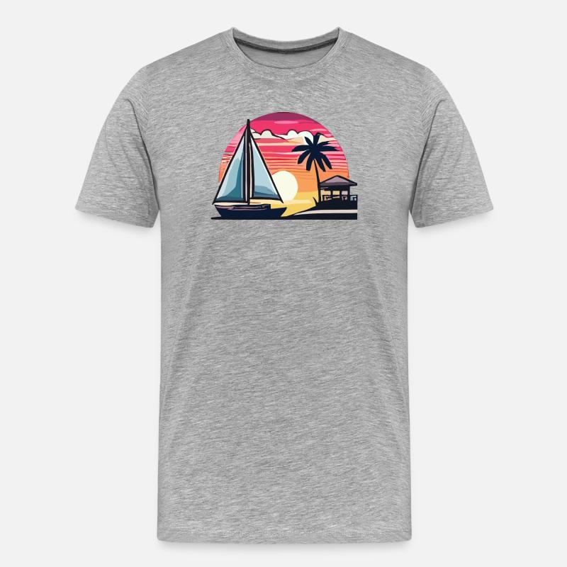 Sommerzeit - Männer Premium Bio T-Shirt - Grau meliert