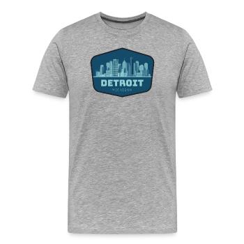 Detroit - Michigan - Männer Premium Bio T-Shirt - Grau meliert - Vorne - Damien (186cm)