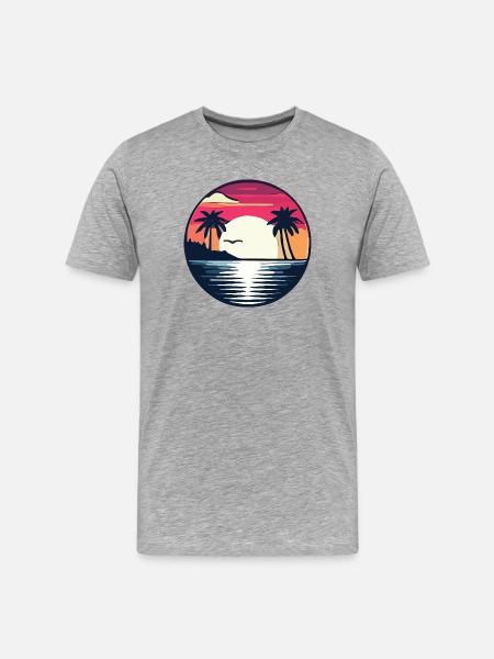 Sommerzeit - Männer Premium Bio T-Shirt - Grau meliert