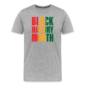 Black History Month - Men's Premium Organic T-Shirt - heather grey - Front - Damien (186cm)