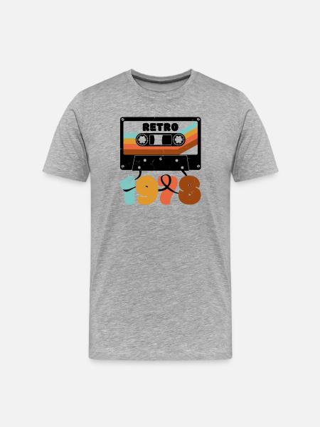 1978 Retro-Musikkassette - Männer Premium Bio T-Shirt - Grau meliert