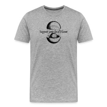 Support your Local Planet - Männer Premium Bio T-Shirt - Grau meliert - Vorne - Damien (186cm)