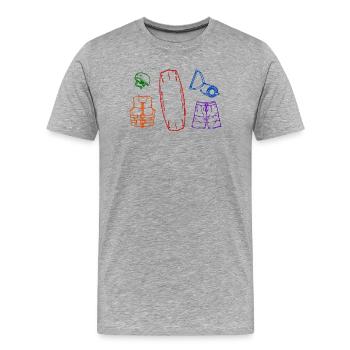 Surf, wakeboard, planche de surf, ski nautique, sports nautiques - T-shirt bio Premium Homme - gris chiné - Devant - Damien (186cm)