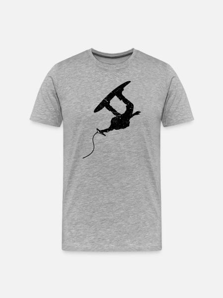 Wakeboard, Wakesurfing, Surfboard, Stunt Surfing - Men's Premium Organic T-Shirt - heather grey